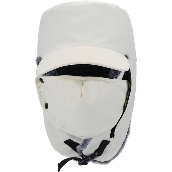 ✨LLmoway Men White Trapper Faux Fur Winter Cap With Ear FlapsSnow Ski Hats